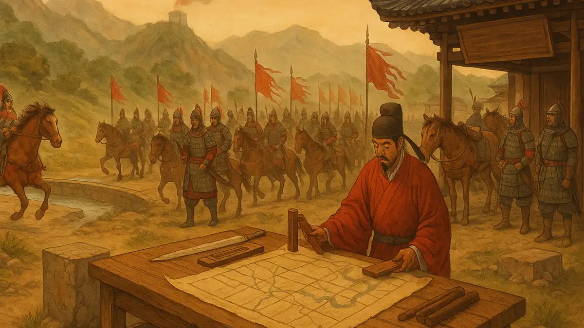 「なぜ唐は短期で大軍を動かせたか」—府兵制の非常時動員（折衝府×兵戸×駅伝制）を示す歴史イラスト